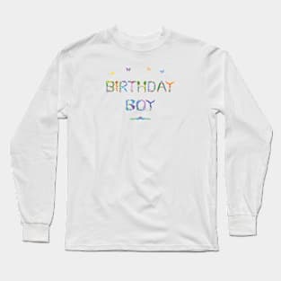 Birthday Boy - Tropical Word Art Long Sleeve T-Shirt